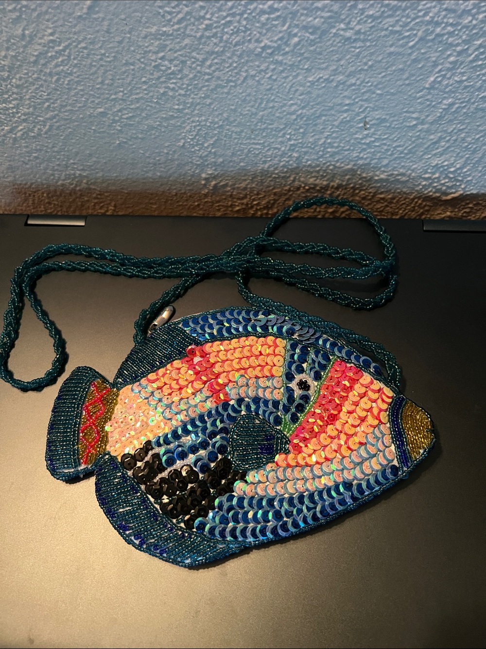 Maui by design tropical Sequin Fish Mini Crossbody Bag in Multicolor